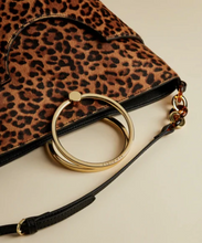Load image into Gallery viewer, Ted Baker Crossbody Womens Large Brown Leather Bucket Bag Aliena Leopard