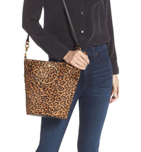 Load image into Gallery viewer, Ted Baker Crossbody Womens Large Brown Leather Bucket Bag Aliena Leopard