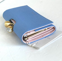 Load image into Gallery viewer, Ted Baker Muscovy Bobble Matinee Wallet Womens Blue Pebbled Leather