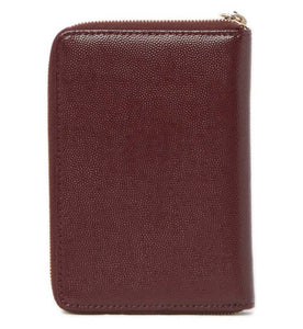 Ted Baker Passport Case Wallet Womens Red Leather Mini Charm Zip Slim Wallet Olar
