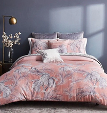 Load image into Gallery viewer, Ted Baker Queen Full 3 Piece Set Pink Cotton Sateen 92 x 96, Horizon Birds