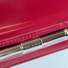 Load image into Gallery viewer, Ted Baker Shoulder Bag Baguette Red Leather Clutch Silver Chain Strap Slim