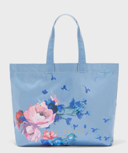 Load image into Gallery viewer, Ted Baker Tote Womens Extra Large Blue Floral Glossy Water Repellant Shopper