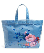 Load image into Gallery viewer, Ted Baker Tote Womens Extra Large Blue Floral Glossy Water Repellant Shopper