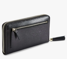 Load image into Gallery viewer, Ted Baker Women’s Robyna Continental Tassel Zip Black Leather Large Wallet