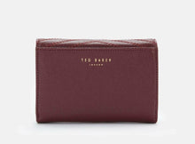 Load image into Gallery viewer, Ted Baker ID Wallet Womens Small Red Trifold Leather Chevron Coin Shaadi