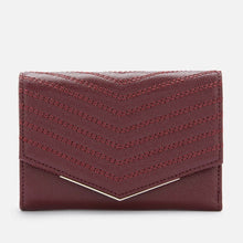 Load image into Gallery viewer, Ted Baker Women&#39;s Shaadi Small Trifold Pebbled Leather Chevron Red ID Wallet