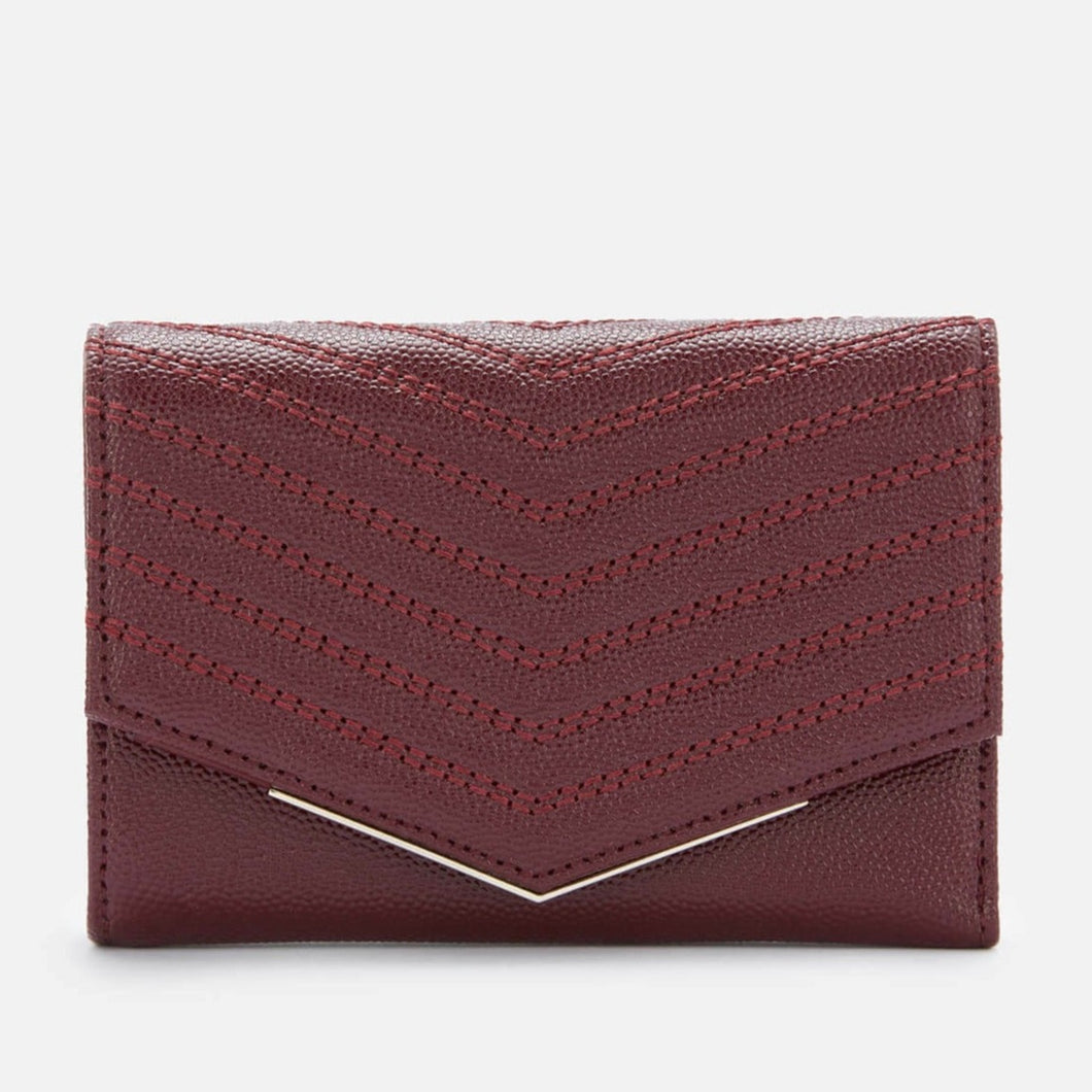 Ted Baker Women's Shaadi Small Trifold Pebbled Leather Chevron Red ID Wallet