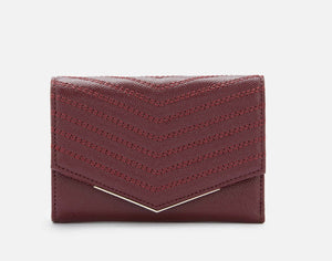 Ted Baker Women's Shaadi Small Trifold Pebbled Leather Chevron Red ID Wallet