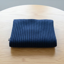 Load image into Gallery viewer, Ted Baker Kauff Wool Cashmere Scarf Blue Rib Knit Oblong Unisex
