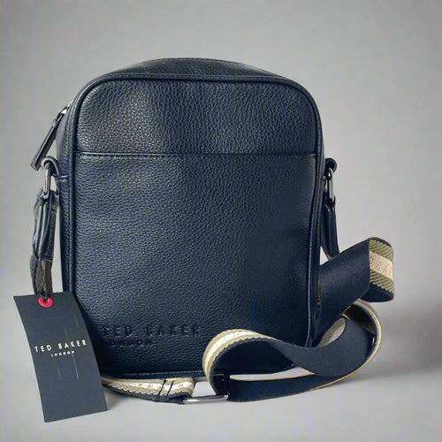 Ted Baker Kiian Crossbody Messenger Bag Mens Black Small Vegan Leather