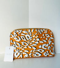 Load image into Gallery viewer, Ted Baker Travel Wash Bag Large Yellow Leopard Print Makeup Cosmetic Luciiaa