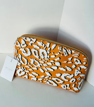 Load image into Gallery viewer, Ted Baker Travel Wash Bag Large Yellow Leopard Print Makeup Cosmetic Luciiaa