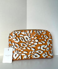 Load image into Gallery viewer, Ted Baker Travel Wash Bag Large Yellow Leopard Print Makeup Cosmetic Luciiaa