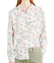 Load image into Gallery viewer, The Kooples Silk Shirt Womens Off White Floral Button Up Long Sleeve Relaxed