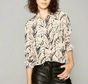 The_Kooples_Women_s_Button_Up_Long_Sleeve_Relaxed_Floral_Beaded_Pink_Silk_Shirt_XS