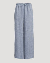 Load image into Gallery viewer, Theory Wide-Leg Chambray Trousers Womens XL Blue Hemp Drawstring Pants