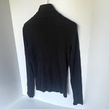 Load image into Gallery viewer, Black long-sleeve shirt on a white background