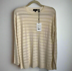 Theory Merino Wool Summer Sweater Womens Medium Striped Knit Hilson