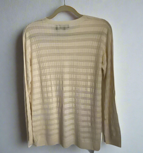 Theory Merino Wool Summer Sweater Womens Medium Striped Knit Hilson