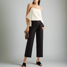 Load image into Gallery viewer, Theory_Top_Womens_Medium_Off_White_Cold_Shoulder_Lightweight_Crepe_Blouse