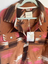 Load image into Gallery viewer, Thread &amp; Supply Shacket Womens Large Jacket Boxy Fleece Aztec Print Orange