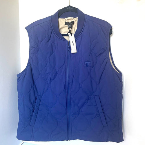Tilley Coppin Golf Vest Mens XXL Blue Full Zip Lightweight Quilted Pockets