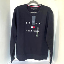 Load image into Gallery viewer, Tommy Hilfiger Sweatshirt Mens Large Blue Crew Neck Logo Cotton Pullover