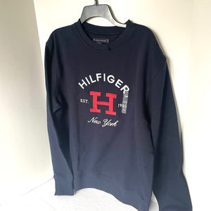 Tommy Hilfiger Sweatshirt Sweater Mens XL Blue New York 1985 Embroidered
