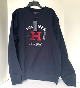 Tommy Hilfiger Sweatshirt Sweater Mens XL Blue New York 1985 Embroidered
