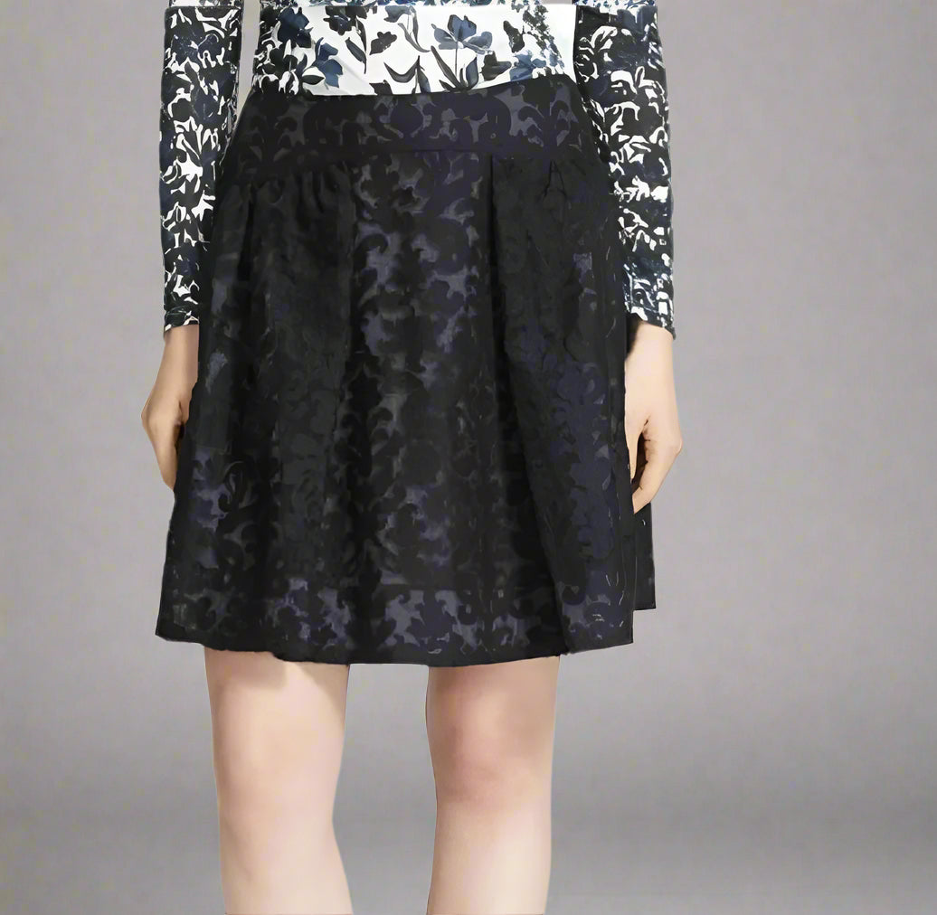 Tory Burch Etta Lace Damask Embroidered A-Line Women's Black Mini Skir –  Luxe Fashion Finds