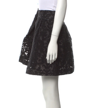 Load image into Gallery viewer, Tory Burch Etta Lace Damask Embroidered A-Line Women&#39;s Black Mini Skirt -14