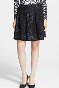 Tory Burch Etta Lace Damask Embroidered A-Line Women's Black Mini Skirt -14