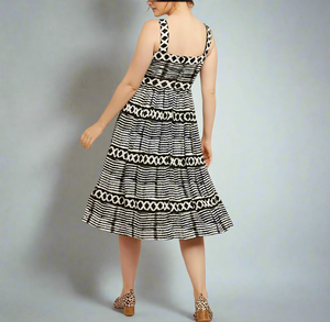anthropologie_Dress_Womens_Small_Petite_Black_A-Line_Midi_Dress_Sleeveless_Square_Neck