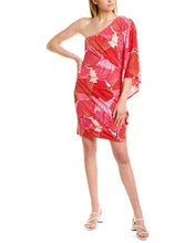 Load image into Gallery viewer, Trina Turk Women’s One Shoulder Dress Ruched Draped Bodycon Pink Floral - 12