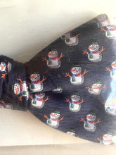 Load image into Gallery viewer, Tuesdays Bow Tie Mens Silk Jacquard Snowman Christmas Holiday Pre Tied Novelty