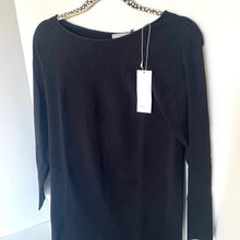 Load image into Gallery viewer, Vince Dress Womens Small Black Scoop Neck Long Sleeve Rib Knit Merino Wool - Luxe Fashion Finds