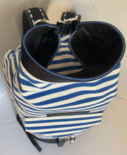 Load image into Gallery viewer, Want Les Essentiels Backpack Extra Large Blue Duffel Top Load EPPS Stripe Canvas Leather