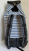 Load image into Gallery viewer, Want Les Essentiels Backpack Extra Large Blue Duffel Top Load EPPS Stripe Canvas Leather