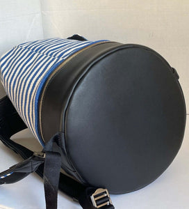 Want Les Essentiels Backpack Extra Large Blue Duffel Top Load EPPS Stripe Canvas Leather