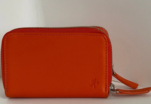 Want Les Essentiels Wallet Womens Orange Mini Leather Petra Double Zip Extra Small 