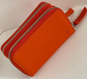 Want Les Essentiels Wallet Womens Orange Mini Leather Petra Double Zip Extra Small 