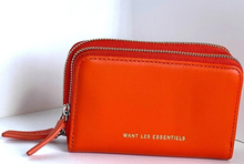 Load image into Gallery viewer, Want Les Essentiels Wallet Womens Orange Mini Leather Petra Double Zip Extra Small 