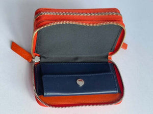 Want Les Essentiels Wallet Womens Orange Mini Leather Petra Double Zip Extra Small
