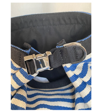 Load image into Gallery viewer, Want Les Essentiels Duffel Backpack XL Blue Roll Top Canvas Leather Stripe Travel