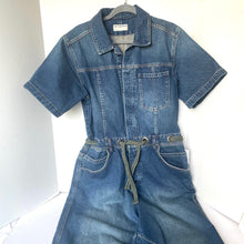 Load image into Gallery viewer, We The Free Edison Wide Leg Coverall Womens Large Blue Denim Short Sleeve