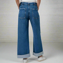 Load image into Gallery viewer, We The Free Palmer Cuffed Jeans Womens 28 Blue Wide Leg Baggy Relaxed