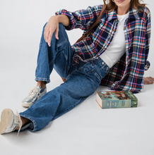 Load image into Gallery viewer, We The Free Palmer Cuffed Jeans Womens 28 Blue Wide Leg Baggy Relaxed