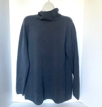 Load image into Gallery viewer, Blue turtleneck sweater on a mannequin against a white background