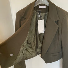 Load image into Gallery viewer, Weili Zheng Double Breasted Vintage Jacket Small Military Green Cropped Boxy